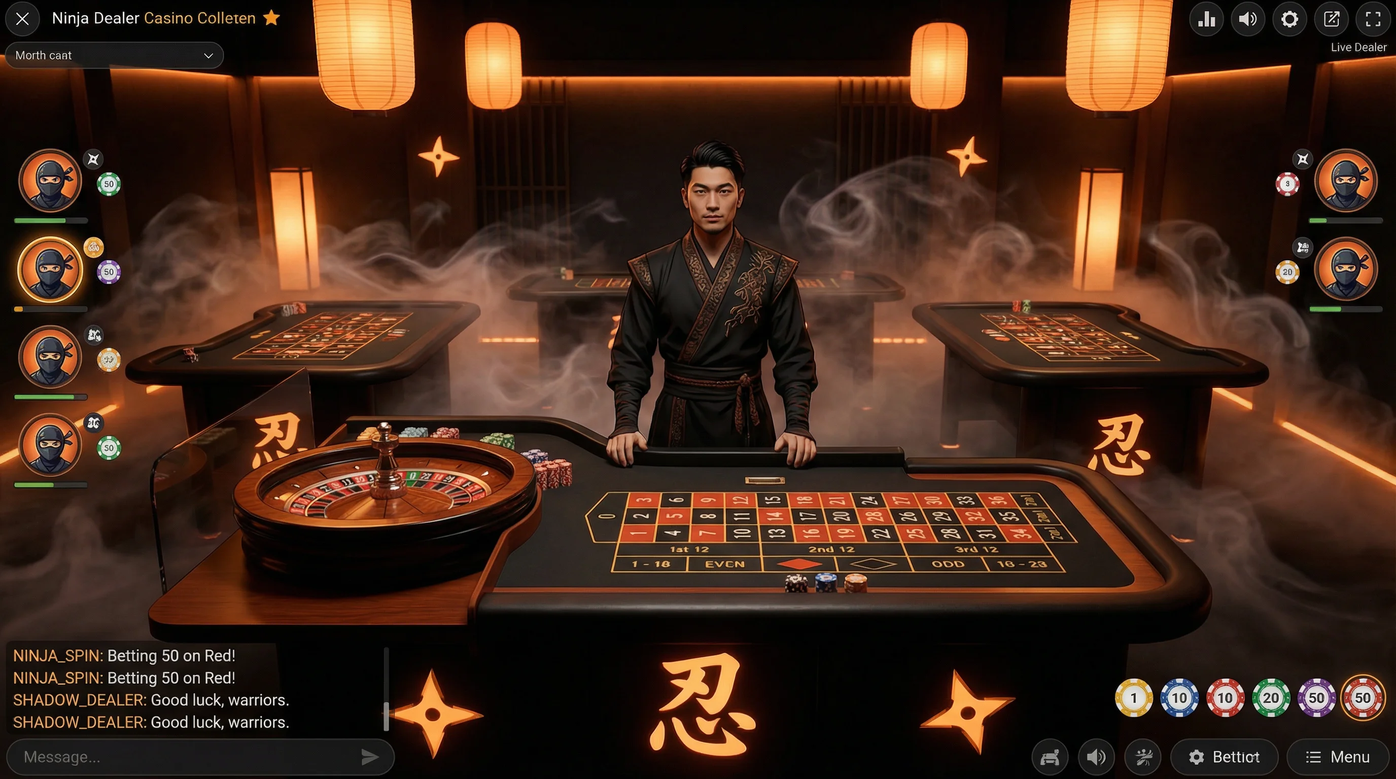 Ruleta en vivo con crupier profesional