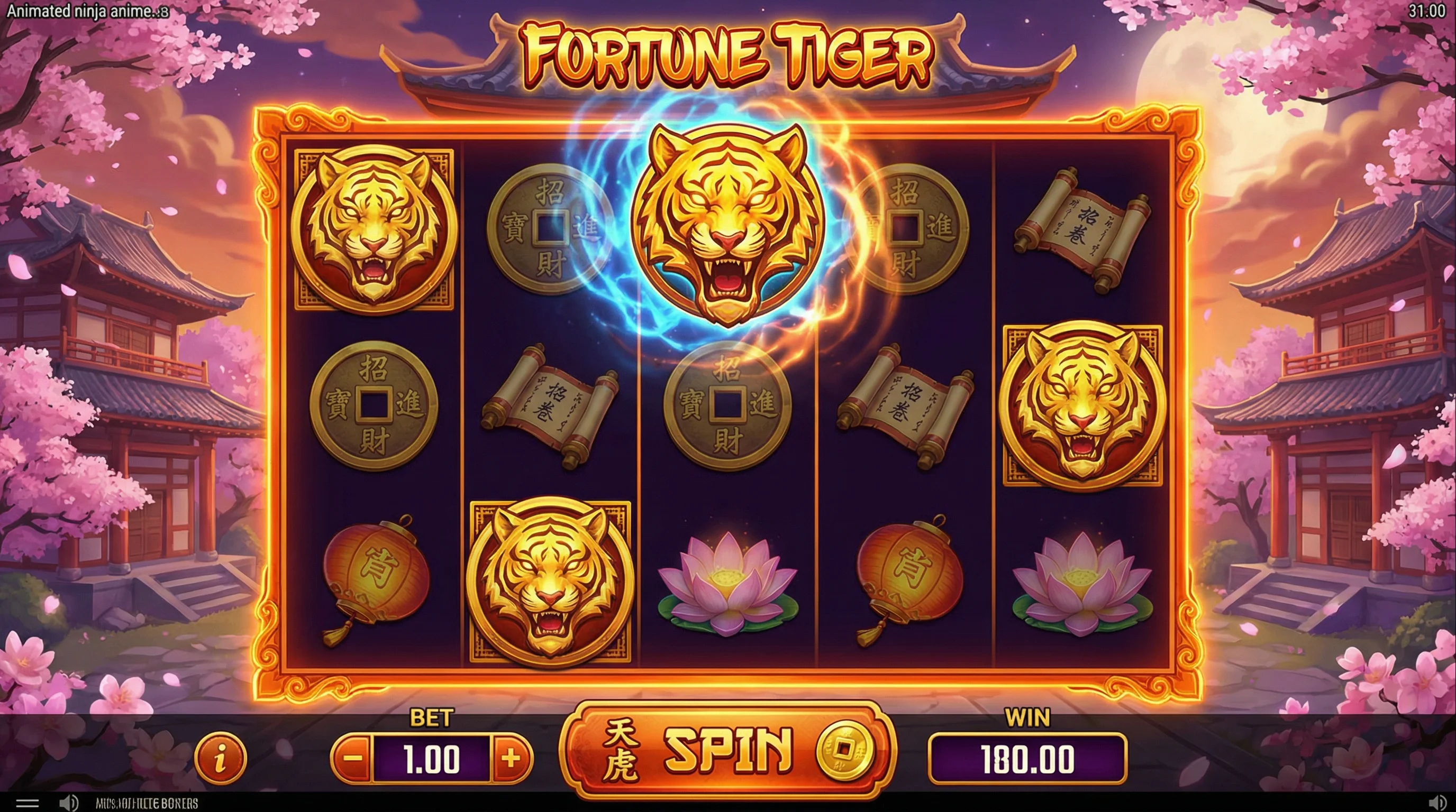 Fortune Tiger tragamonedas con tigre dorado